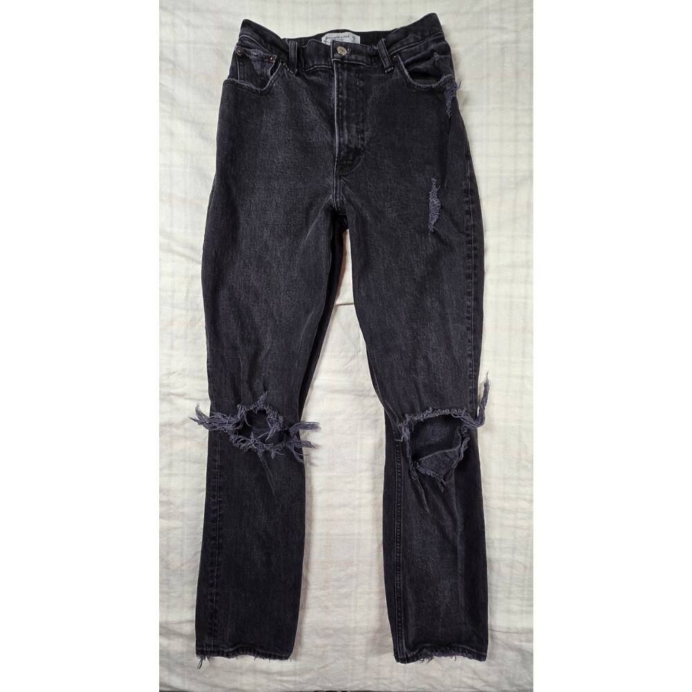 Abercrombie And Fitch Womens Curve Love 90’s Ultra High Rise Jeans Black 26 2R